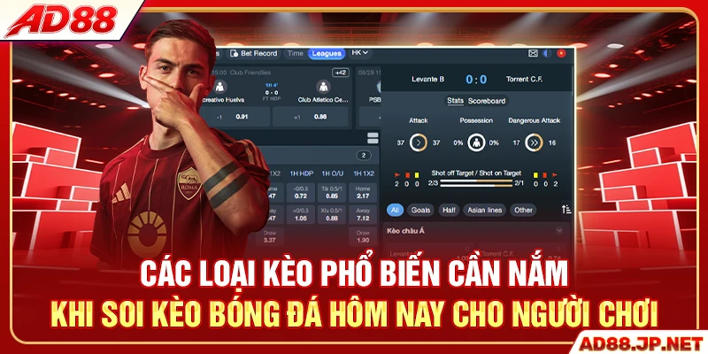 Các loại kèo phổ biến cần nắm khi soi kèo bóng đá hôm nay cho người chơi