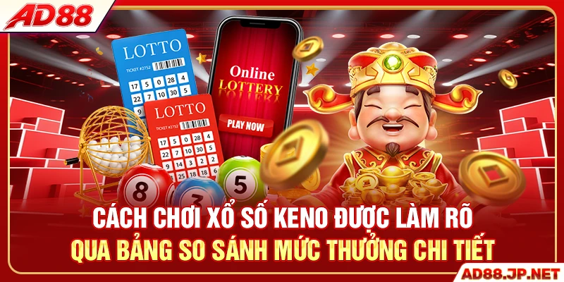 Cách chơi xổ số Keno được làm rõ qua bảng so sánh mức thưởng chi tiết