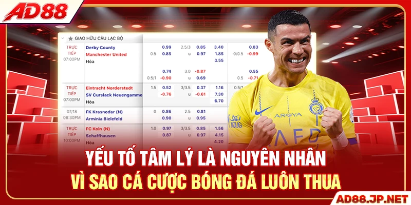 Yếu tố tâm lý là nguyên nhân vì sao cá cược bóng đá luôn thua