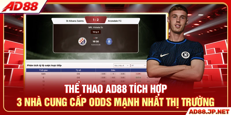 Thể thao AD88 tích hợp 3 nhà cung cấp odds mạnh nhất thị trường